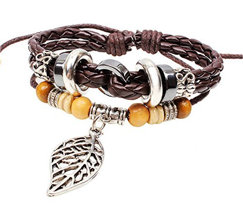 NEW Jewelry Fashion Infinity Leather Charm Bracelet Silver lots Beads Style N5