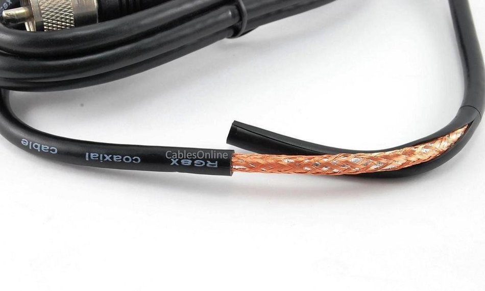 CablesOnline 2ft RG8x Coax UHF (PL259) Male to BNC Male Plug 50 OHM Antenna Ham Radio Cable (R-UB002)