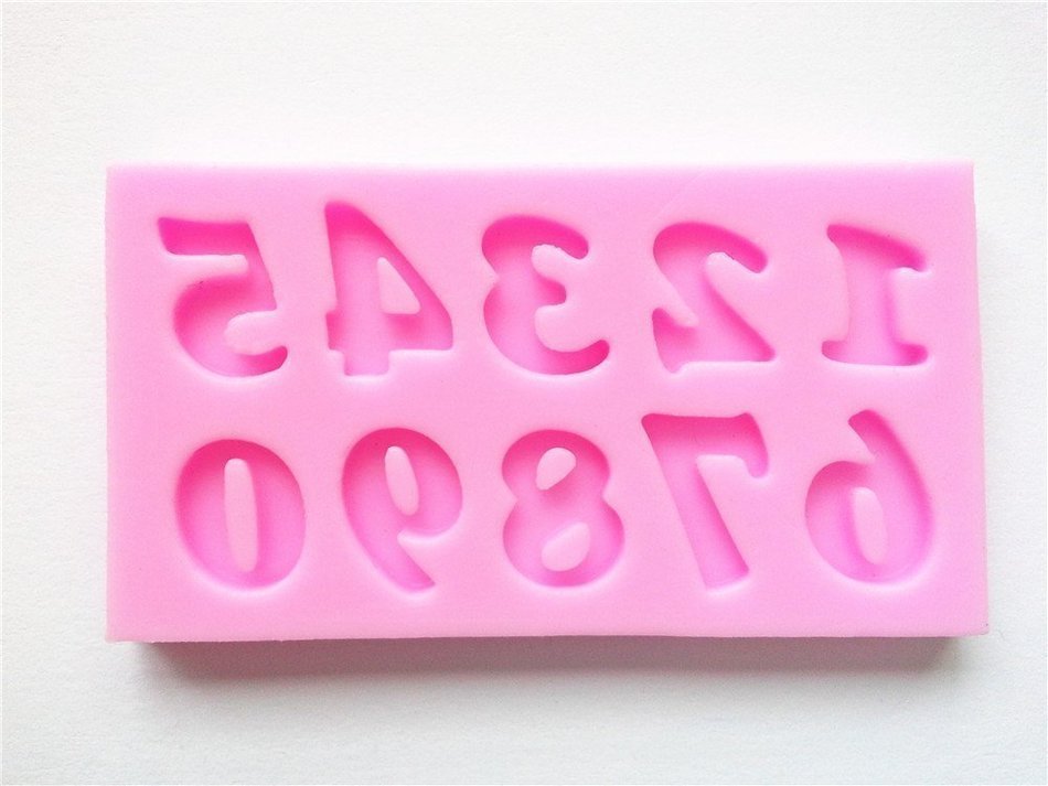 Wocuz W0112 Large Numbers Silicone Mold Chocolate Fondant Mold Cake Decoration N13