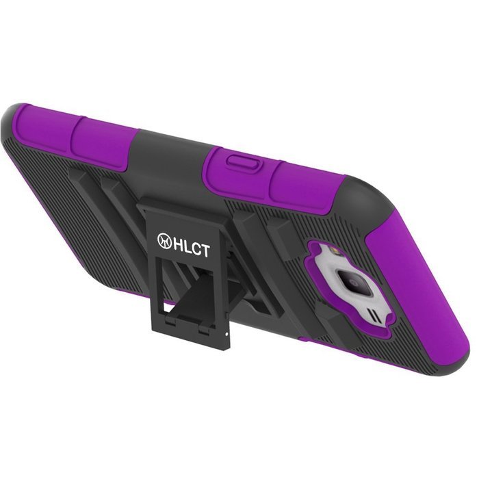 Galaxy J7 Case, HLCT Rugged Shock Proof Dual-Layer PC and Soft Silicone Case With Built-In Kickstand for Samsung... N18
