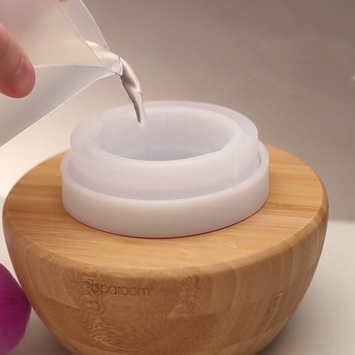 SpaRoom AromaGlobe Glass & Bamboo Ultrasonic Essential Oil Diffuser With Rotating Colors For Large Rooms, 100mL N4