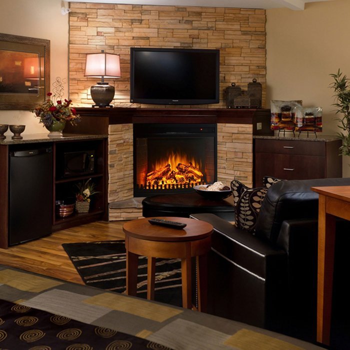 Gibson Living Room Decor 26" Curved Ventless Electric Space Heater Built-in Recessed Firebox Fireplace Insert