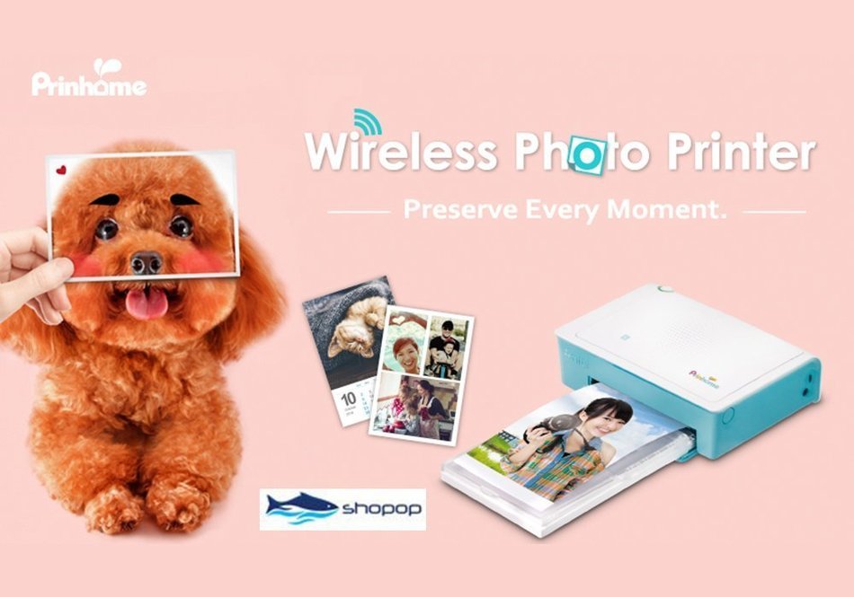 Pringo Prinhome Printer - 300 DPI, 47 Second Prints, 4 x 6 Inch Photos, NFC, Android + iOS APP