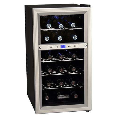 Koldfront 18 Bottle Dual Zone Thermoelectric Wine Cooler - Silver/Black N2