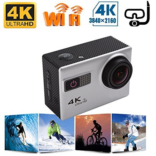 Boblov F68 4K Ultra HD 2160P Novatek 96660 Clip 170&deg;Wide Angle 12MP WiFi Action Camera Silver N7