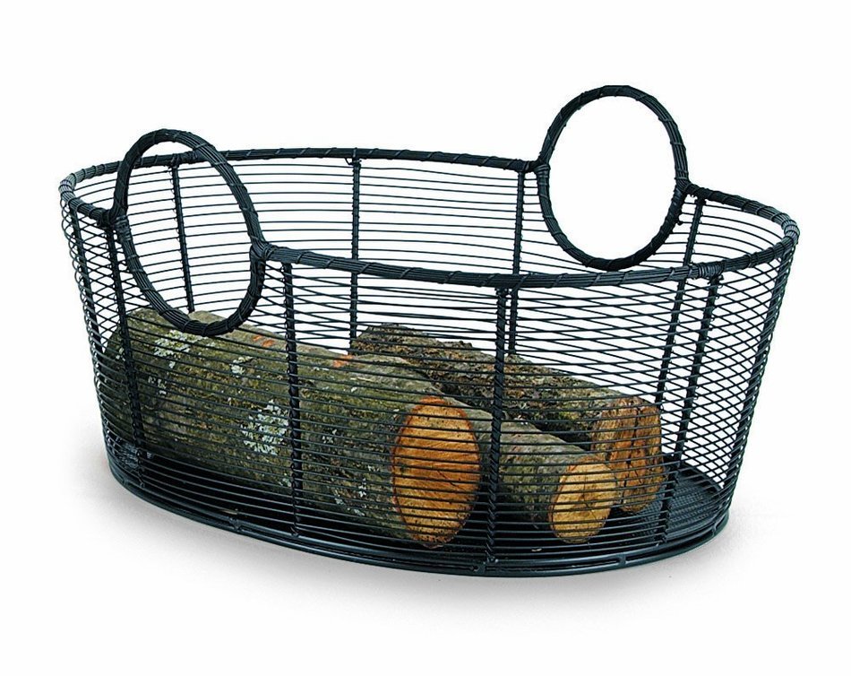 Minuteman International WI-09 Wood Basket, Steel Wire, Large