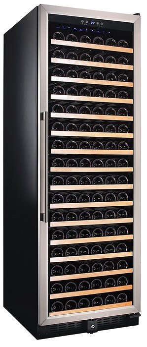 Smith & Hanks 166 Bottle Single Zone Wine Refrigerator, Stainless Steel Door, Built-In or Free Standing N2