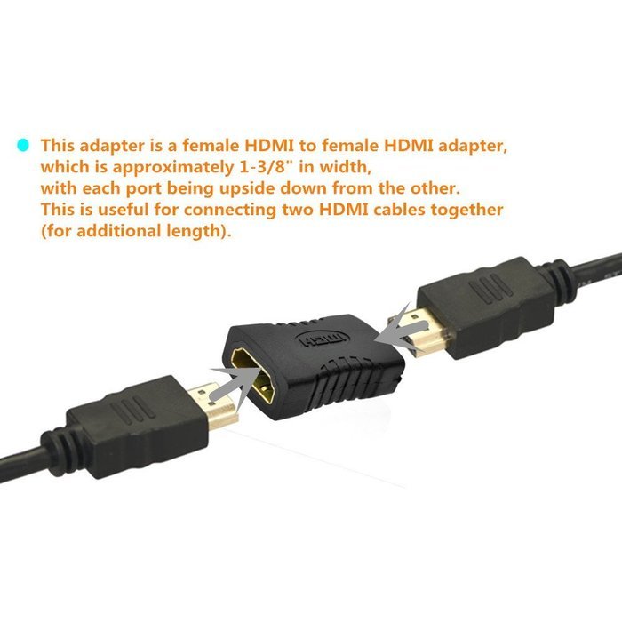 FarSail Gold Plated HDMI Adapter Combo With High Speed HDMI Cable (16.5FT/5M) N5