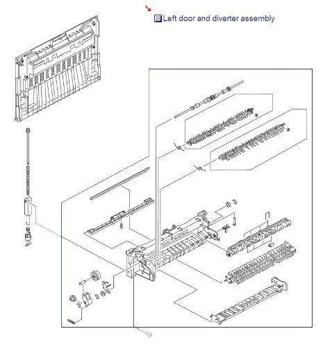 Hp Laserjet 9000 9040 9050 Left Door & Diverter Assembly RG5-5646 N3