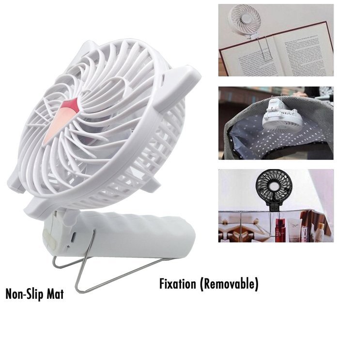 Portable USB Mini Fans with Umbrella Hanging and Metal Clip (Black) N5