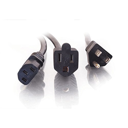 C2G / Cables To Go 29811 16 AWG 1-to-2 Power Cord Splitter (3 Feet, Black) N3