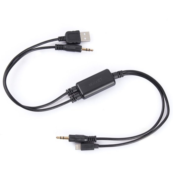 Moonet Iphone USB Charger Auxiliary Audio Cable Music Player 4 in 1 Connector Lightning Charge Iphones Ipad Ipod... N3