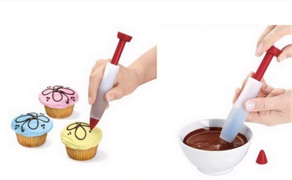 Fondant Cake Decorating Mouth Pen Silicone Chocolate Cream Sauce Baking Tool N16