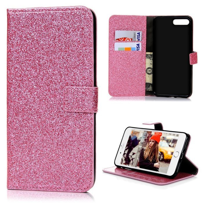 Badalink iPhone 7 Plus Wallet Case (5.5") Stand Flip Case Shiny Glitter PU Leather Case Shockproof Soft TPU Inner... N11