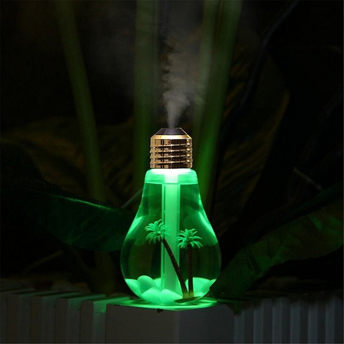 Bulb Shape Air Humidifier Dry Protect With Changing 7 Color LED Lights Electric Aromatherapy Essential Oil Aroma... N9