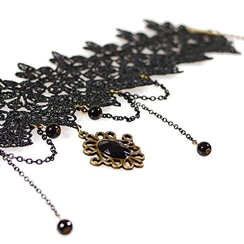 Retro Gothic Steampunk Flower Lace Choker Necklace Jewelry Beads Fashion N3
