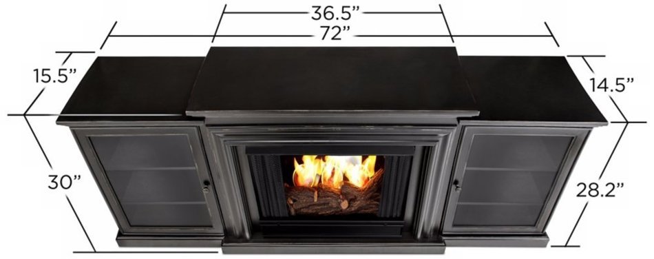 Real Flame Frederick Entertainment Center Ventless Gel Fireplace - Blackwash N2