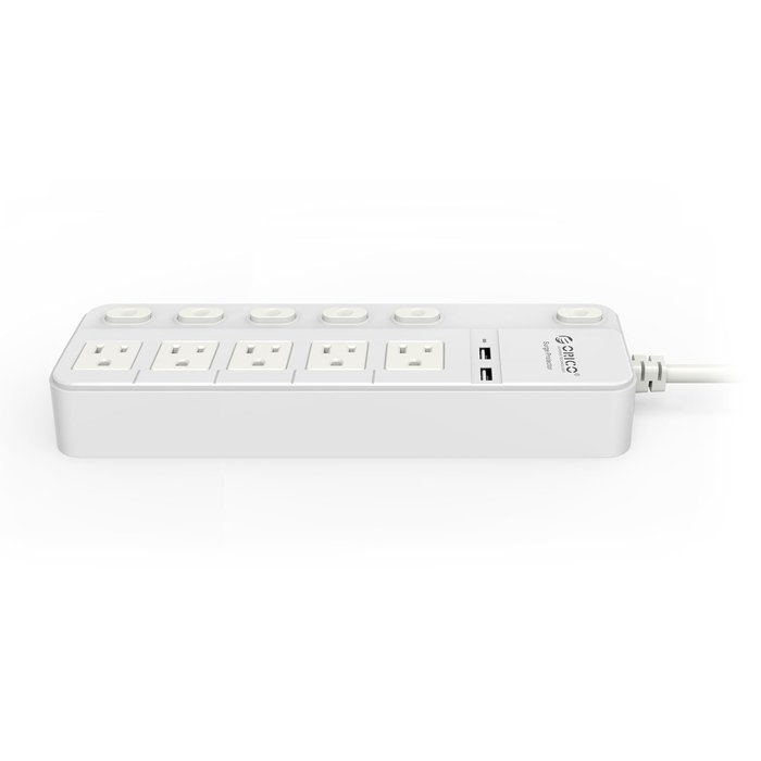 Orico 5 Outlet Home/Office Surge Protector with 20W 2 USB Charging Station ,Individual On/Off Switches N5