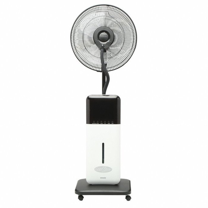 CoolZone by Sunheat CZ500 Misting Fan Ultrasonic Dry Misting Fan in White with Bluetooth Technology N4
