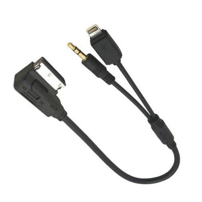 TurnRaise AMI MMI + 3.5mm AUX + 8-Pin Charge Adapter Cable for iPhone 5 5S 6 Plus iPod iPad Fit Audi A3 A4 A5... N5