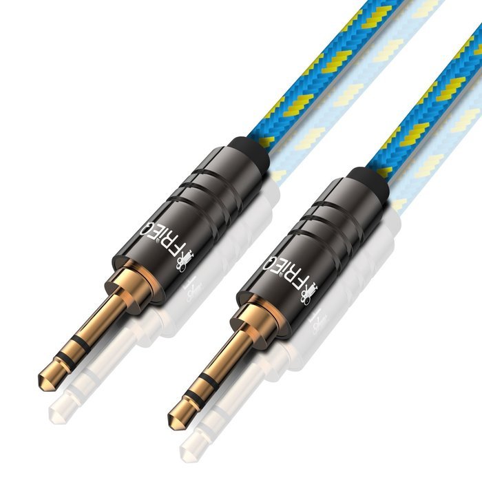 FRiEQ 3.5mm Male To Male Car and Home Stereo Cloth Jacketed Audio Cable (4 Feet/1.2M) for iPhone, iPad, iPod,... N7