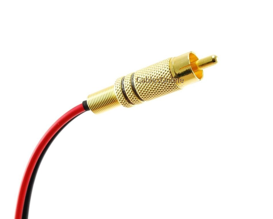 CablesOnline, 4ft 18 AWG Speaker Wire Single Cable with RCA Male Plug, (AV-SK104) N4