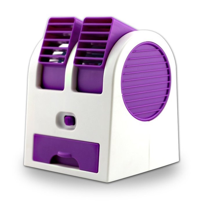 Electric USB Adjustable Angles Dual Air Outlet Conditioning Fan Cooling Desktop Portable Bladeless Blower Mini... N10