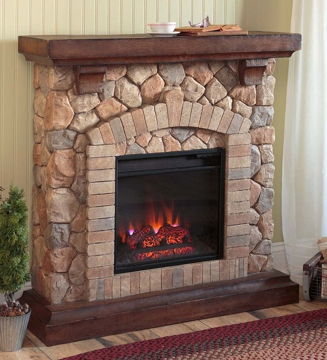 Stacked Stone Electric Fireplace Heater