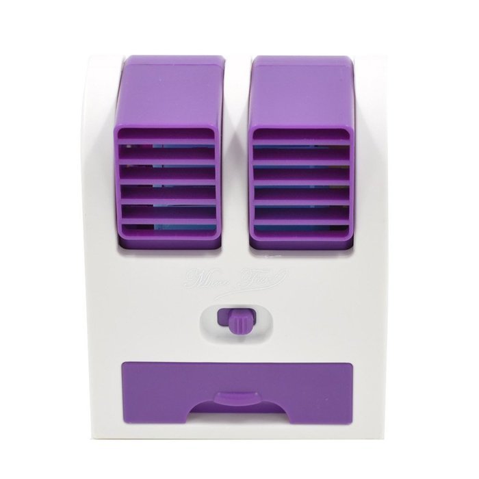 Electric USB Adjustable Angles Dual Air Outlet Conditioning Fan Cooling Desktop Portable Bladeless Blower Mini... N11