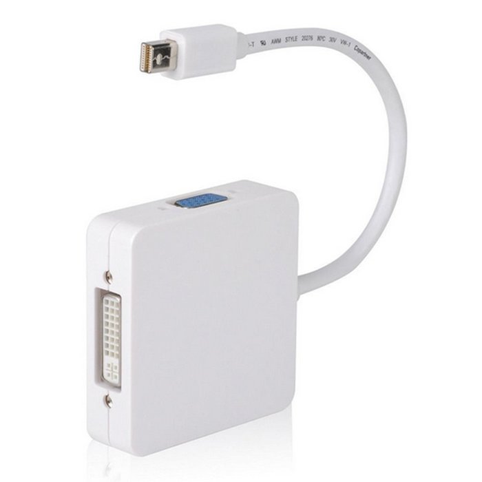 DOUBLETHREE 3 In 1 1080P Display Port DP to HDMI VGA DVI Adapter Converter Cable for MacBook N4