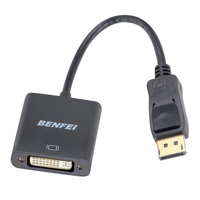 Benfei Gold-Plated DisplayPort to DVI Male to Female Adapter Black N4