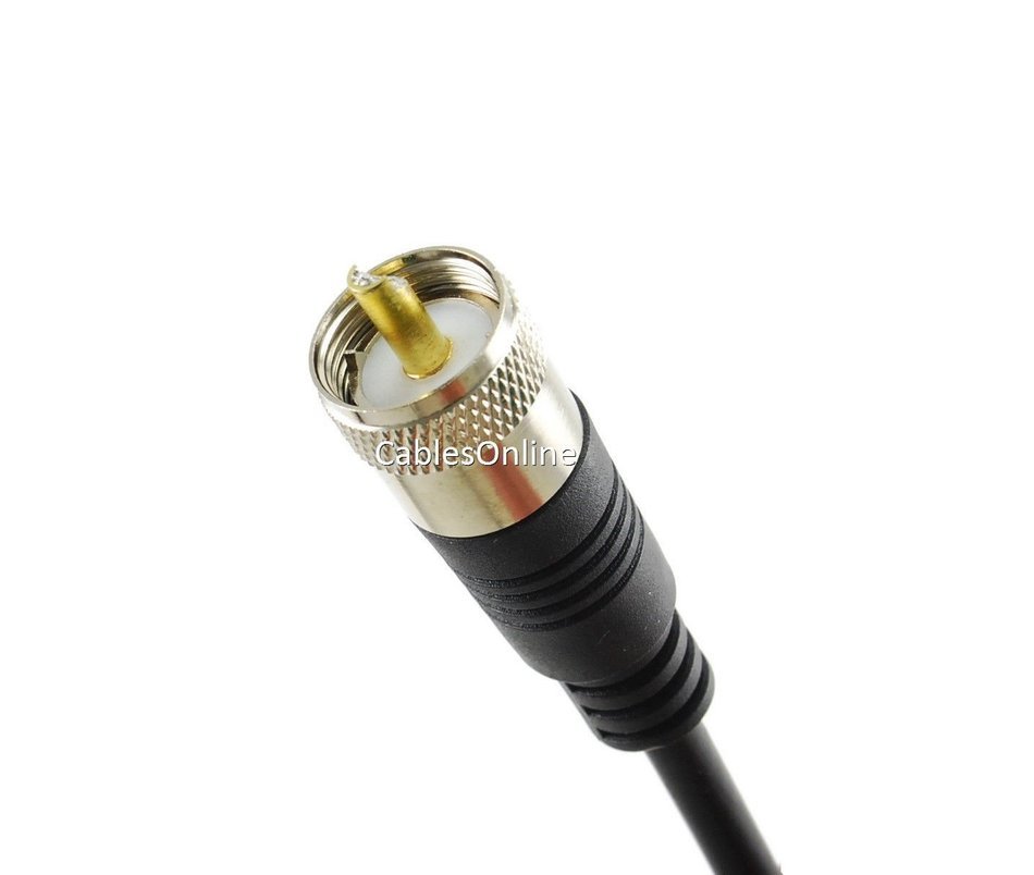 CablesOnline 10ft RG8x Coax UHF (PL259) Male to BNC Male Plug 50 OHM Antenna Ham Radio Cable (R-UB010) N2