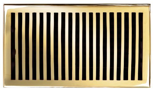 Brass Elegans 116GR-PLB Solid Cast Brass Contemporary 6-Inch by 10-Inch Floor Register, Polished Brass Finish...