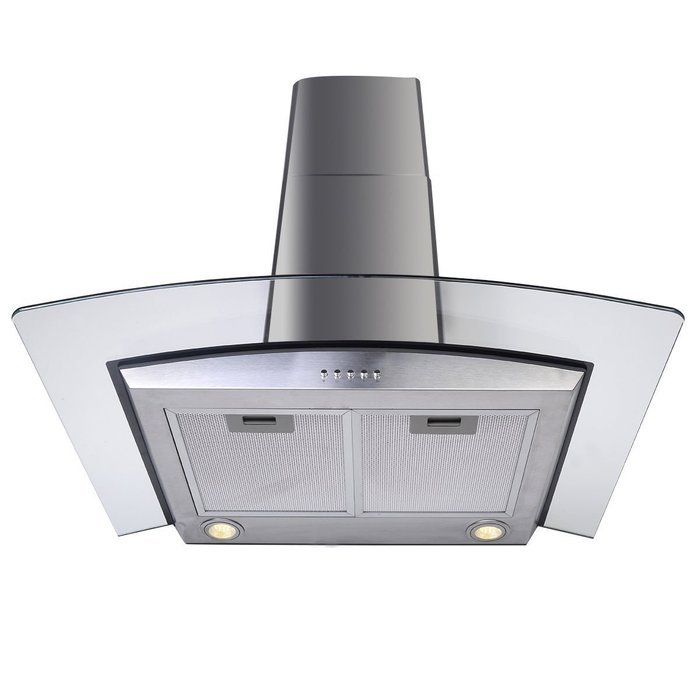 GHP 30" Stainless Steel Kitchen Wall Mount Range Hood w Glass Stove Vents