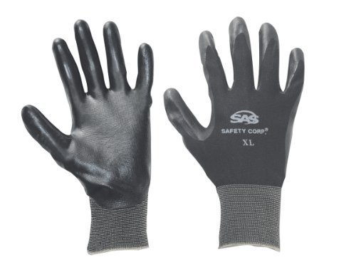 SAS Safety 640-1907 Paws Nitrile Coated Gloves, Small by SAS Safety