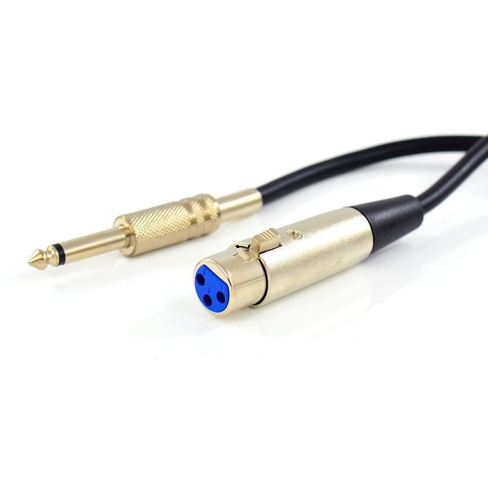 InstallerParts 25 Ft XLR 3P Female to 1/4" Mono Microphone Cable -- Professional Series -- Stage, DJ, Pro, Studio... N6