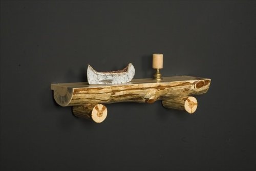 Rustic Log Fireplace Mantel in Clear Finish (48 in.)