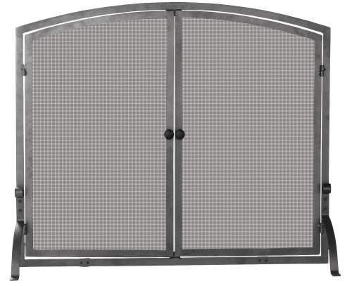 UniFlame Single Panel Olde World Iron Screen with Doors, Medium