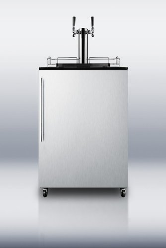 6.4 cu. ft. Capacity Beer Dispenser With Stainless Steel Door Professional Stainless Steel Handle Dual Tap System...