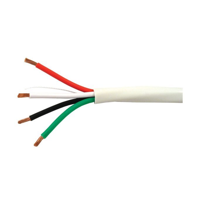 Vertical Cable Audio Cable, 16AWG, 4 Conductor, 65 Strand, 1000 ft, PVC Jacket, Wooden Spool, White N3