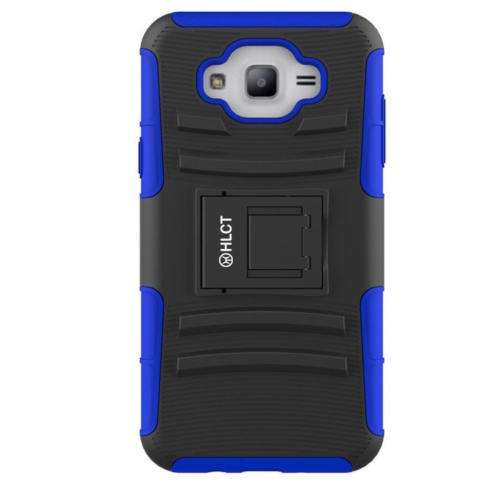 Galaxy J7 Case, HLCT Rugged Shock Proof Dual-Layer PC and Soft Silicone Case With Built-In Kickstand for Samsung... N22