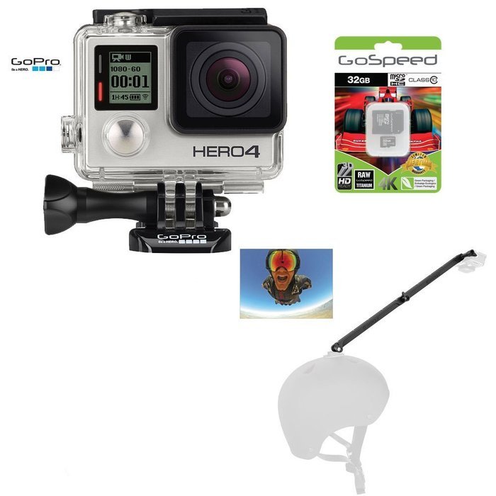 GoPro Hero4 Hero 4 BLACK 12MP Full HD 4K 30fps 1080p 120fps Built-In Wi-Fi Waterproof Wearable Camera Adventure... N34