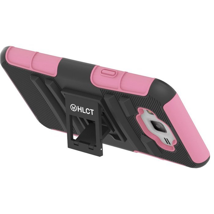 Galaxy J7 Case, HLCT Rugged Shock Proof Dual-Layer PC and Soft Silicone Case With Built-In Kickstand for Samsung... N26