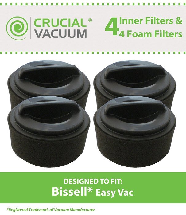 4 Bissell Inner & Washable Outer Filter, Fits Easy Vac Models:23T7, 23T74, 23T7E, 23T7F, 23T7G, 23T7W & 23T7Y,...
