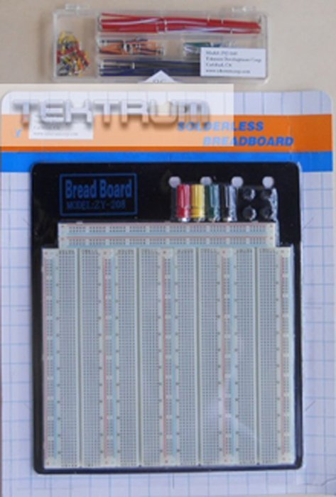 TEKTRUM EXTERNALLY POWERED SOLDERLESS 1660 TIE-POINTS EXPERIMENT PLUG-IN BREADBOARD WITH ALUMINUM BACK PLATE AND... N5