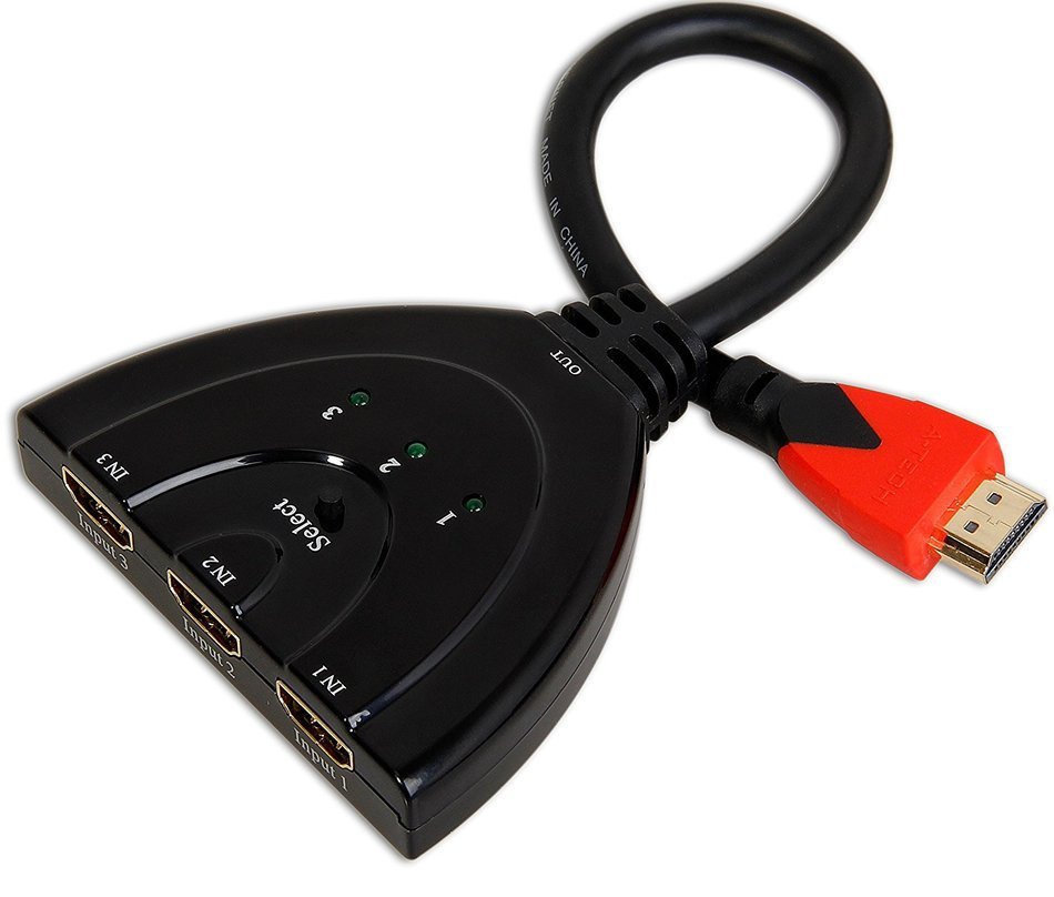 A-technology Sl3103 3&times;1port Hdmi Pigtail Switch3&times;1 with 0.6 Ft Hdmi Cable Can Make You Connect Dvd/xbox360/stb... N17
