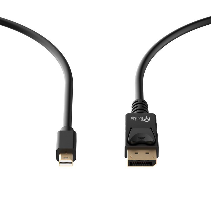 Mini DP to DP Cable, Rankie 10FT Gold Plated Mini DisplayPort to DisplayPort Cable 4K Resolution Ready (Black)... N4