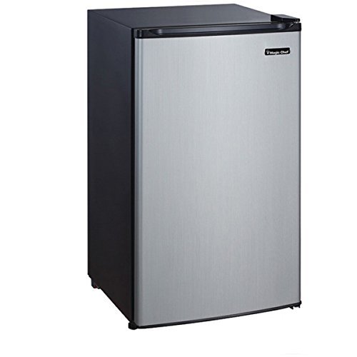 3.5 Cubic Foot, Thermostat Control, Compact Refrigerator, Black/Stainless Steel