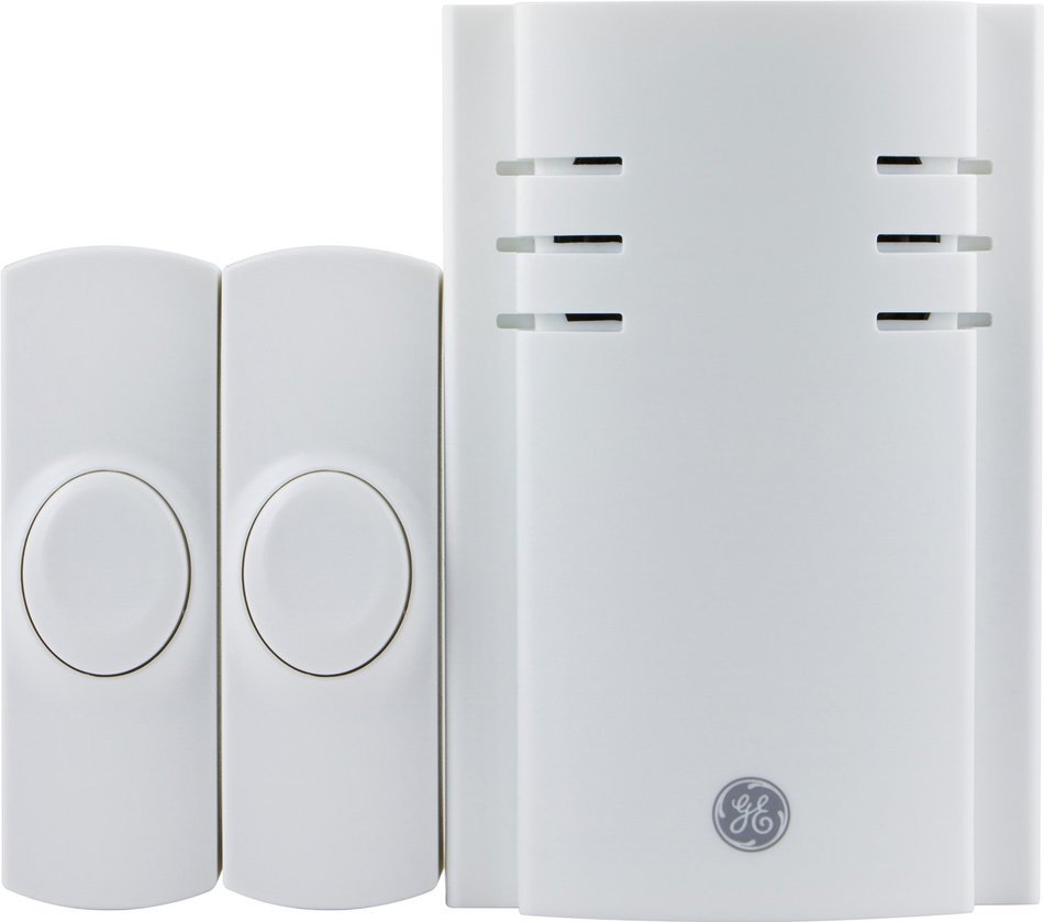 GE 19298 150 feet Range Plug-In Wireless Door Chime with Push Button