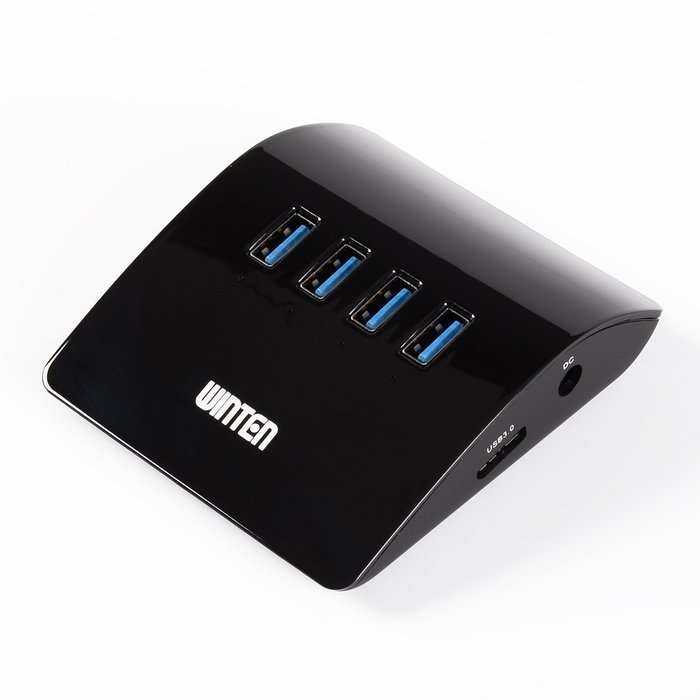 Winten WT-U3H04A-BK 4 Port 3.0 USB Hub , 5V/4A 20W AC Power Adapter SuperSpeed Hub with 20W Power Adapter ,Maximum... N4